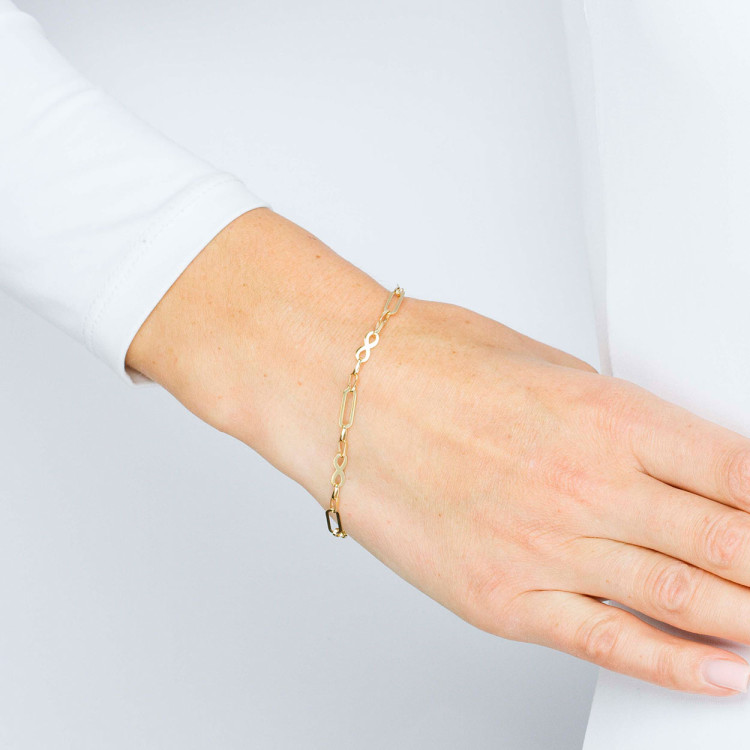 Bransoletka ze złota z nieskończonościami