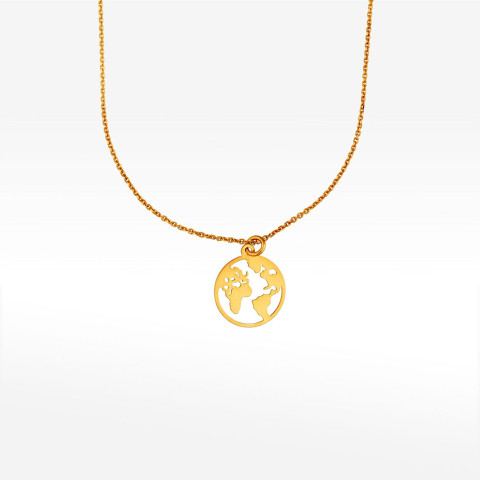 Naszyjnik ze złota 42-45cm  z mapą świata