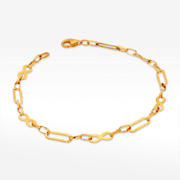 Bransoletka ze złota z nieskończonościami