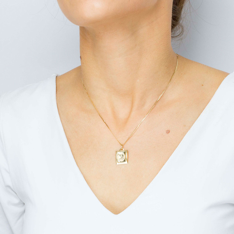 Zawieszka ze złota bliźnięta z wzorem greckim