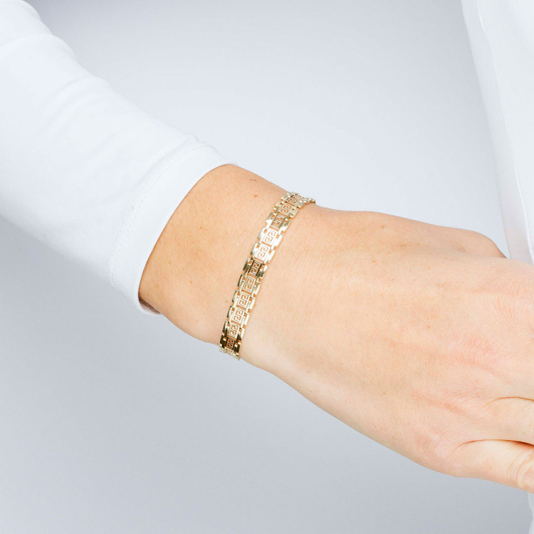 Bransoletka ze złota z wzorem greckim