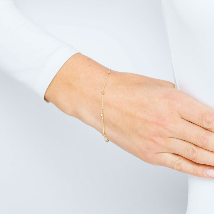 Bransoletka ze złota z koralikami