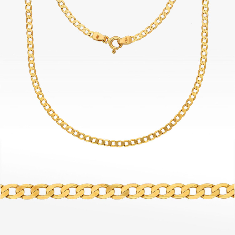 Łańcuszek ze złota pancerka pełny