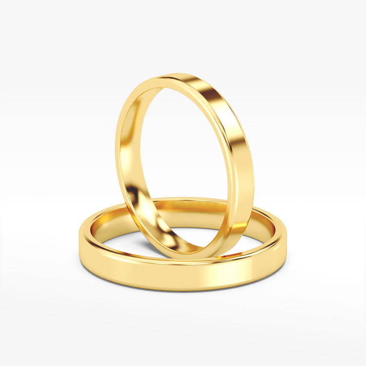 Klasyczne obrączki z żółtego złota 3mm| płaskie