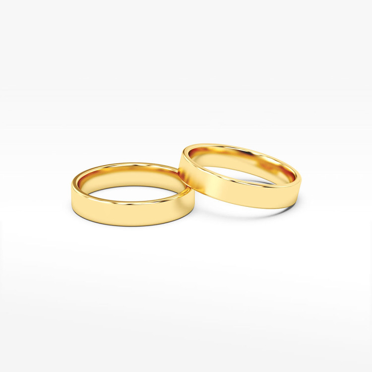 Klasyczne obrączki z żółtego złota 4.5mm płaskie