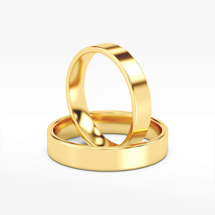 Klasyczne obrączki z żółtego złota 4mm płaskie