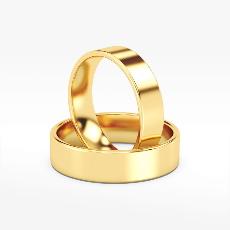 Klasyczne obrączki z żółtego złota 5mm płaskie