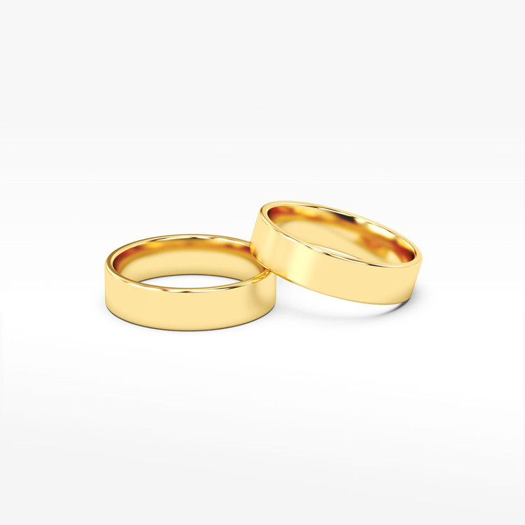 Klasyczne obrączki z żółtego złota 5mm płaskie