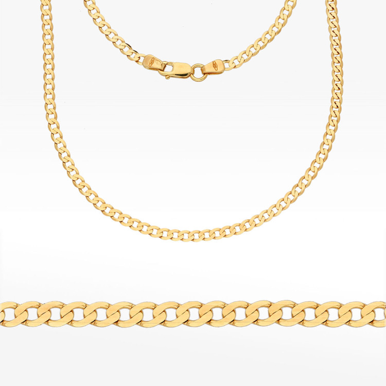 Łańcuszek ze złota pancerka pełny