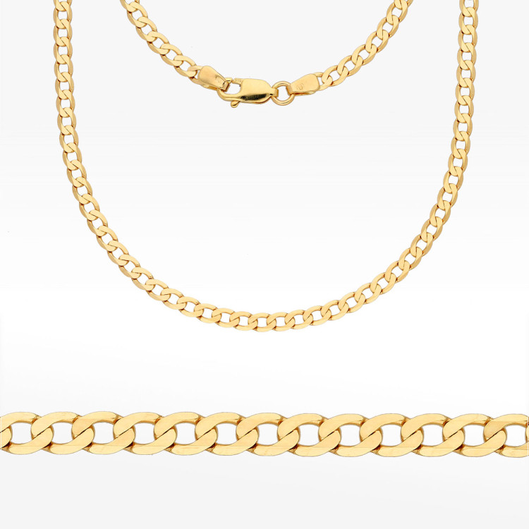 Łańcuszek ze złota pancerka pełny