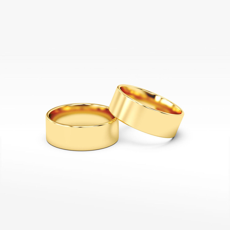 Klasyczne obrączki z żółtego złota 7mm płaskie