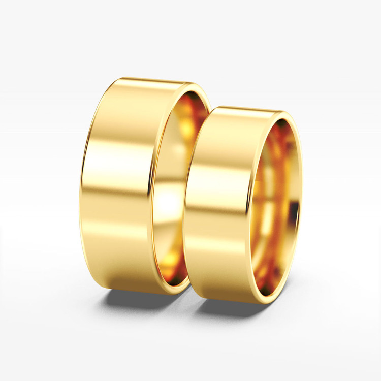 Klasyczne obrączki z żółtego złota 7mm płaskie