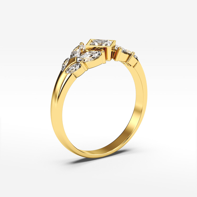 Pierścionek ze złota z cyrkoniami