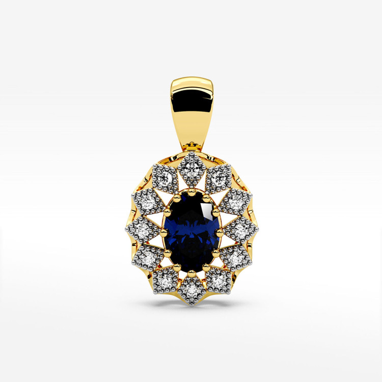 Zawieszka z diamentami i szafirem