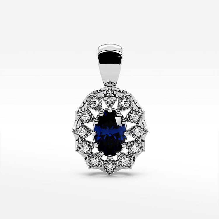 Zawieszka z diamentami i szafirem