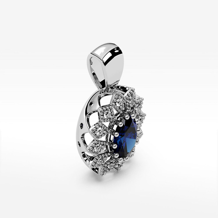 Zawieszka z diamentami i szafirem