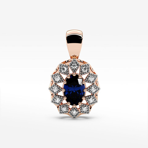 Zawieszka z diamentami i szafirem