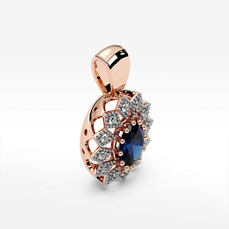 Zawieszka z diamentami i szafirem