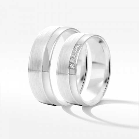 Obrączki ślubne z białego złota 6mm półokrągłe