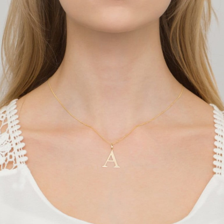 Zawieszka ze złota litera A duża
