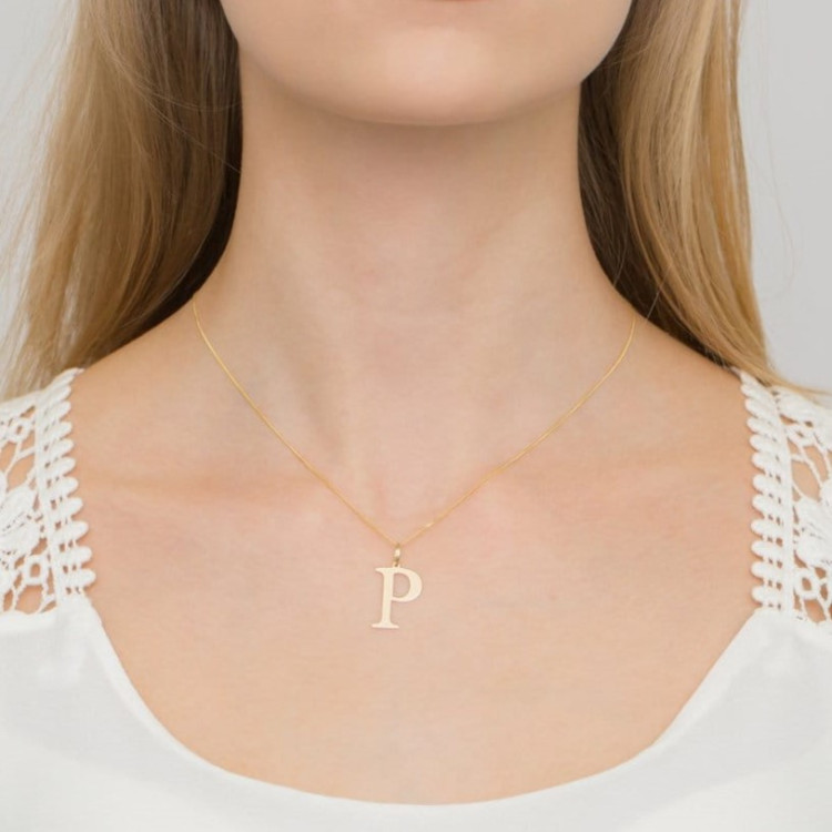 Zawieszka ze złota litera P duża