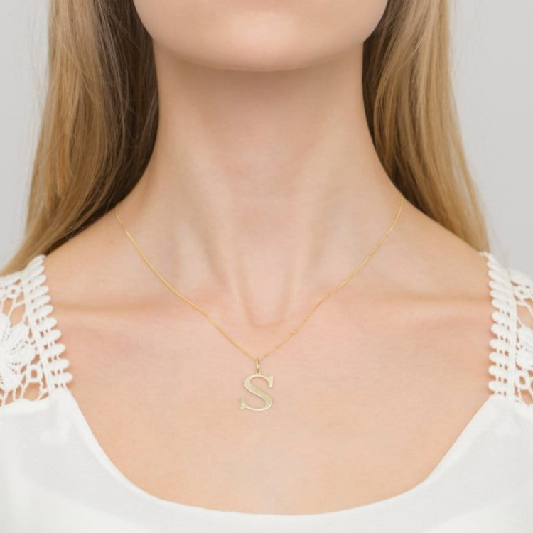 Zawieszka ze złota litera S duża