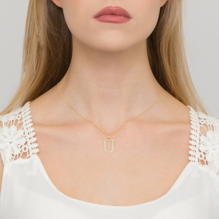 Zawieszka ze złota litera U duża