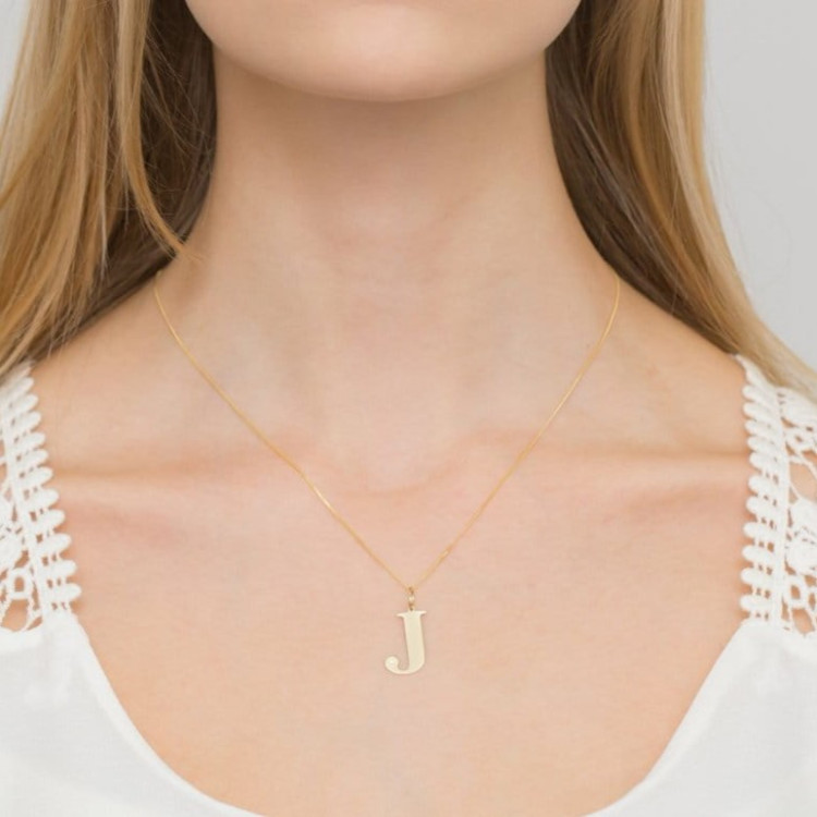 Zawieszka ze złota litera J mała