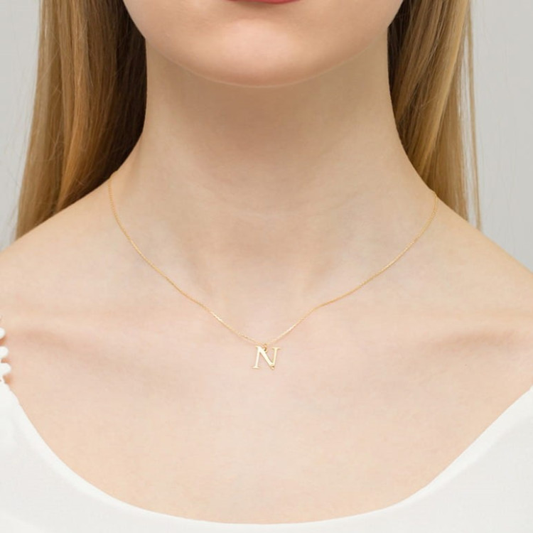 Zawieszka ze złota litera N mała