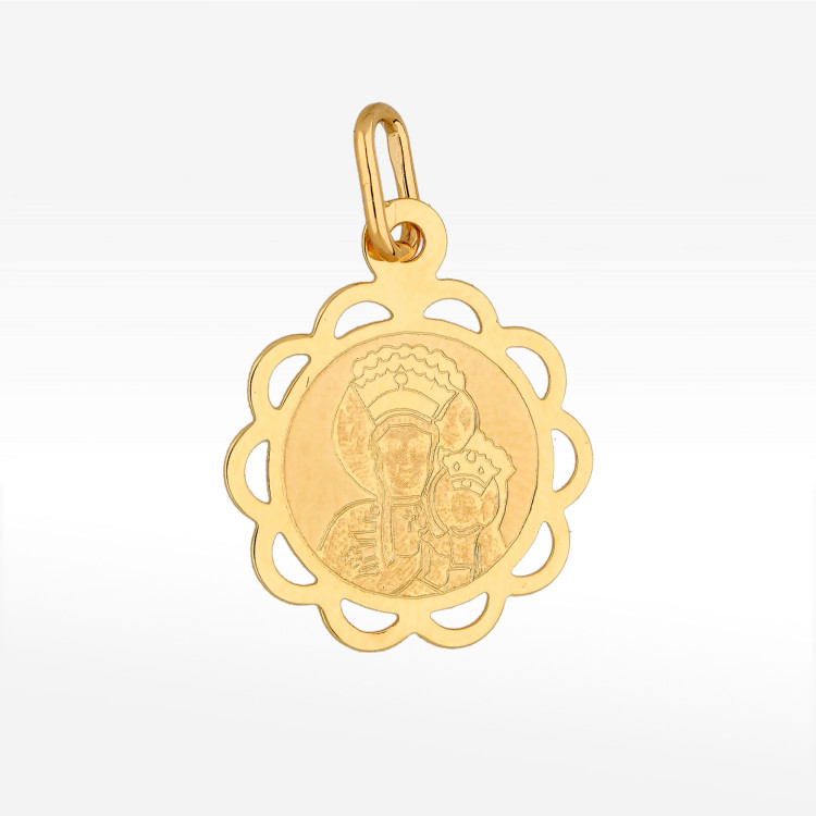 Zawieszka ze złota z matką boską