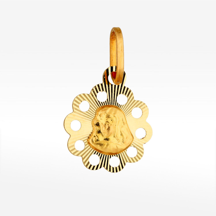Zawieszka ze złota z matką boską