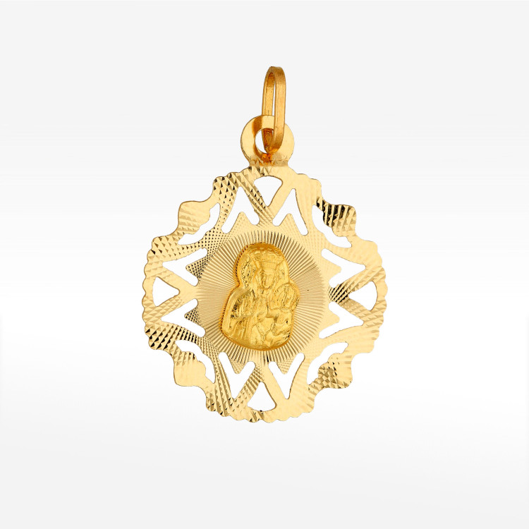 Zawieszka ze złota z matką boską