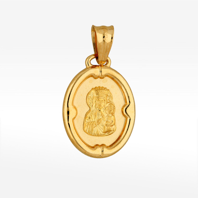 Zawieszka ze złota z matką boską