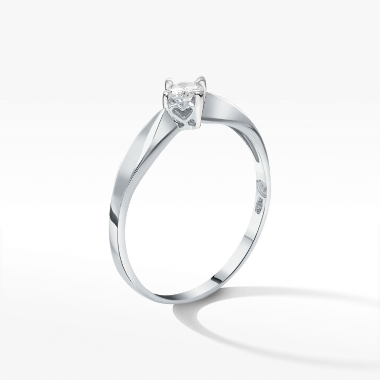 Złoty pierścionek z diamentem laboratoryjnym 0.15ct