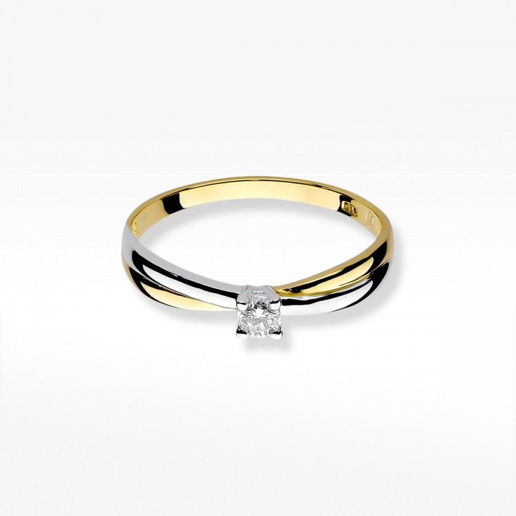 Pierścionek z diamentem laboratoryjnym 0.10ct