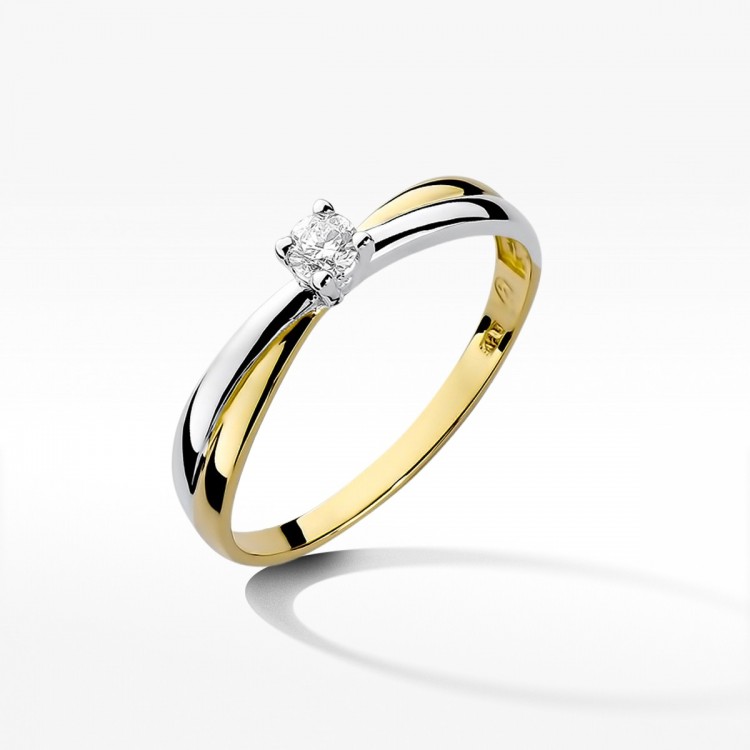 Pierścionek z diamentem laboratoryjnym 0.10ct