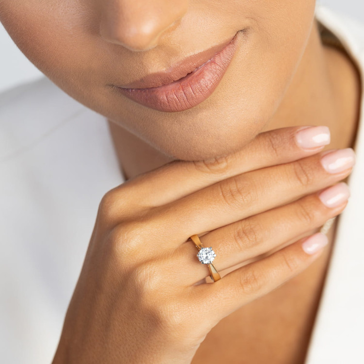 Pierścionek z diamantem laboratoryjnym 1.00ct