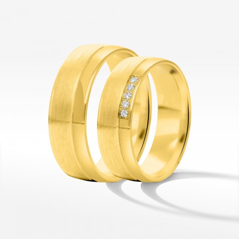 Obrączki ślubne z żółtego złota 6mm półokrągłe