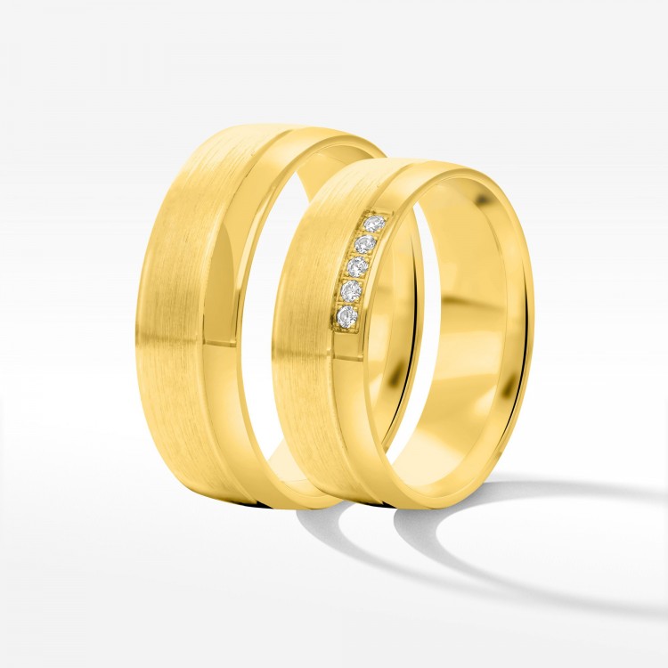 Obrączki ślubne z żółtego złota 6mm półokrągłe