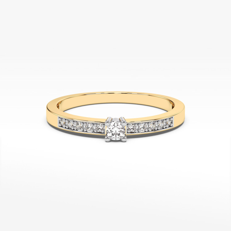 Pierścionek z diamentami laboratoryjnymi