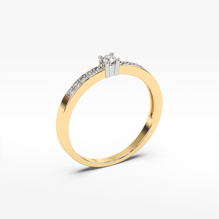 Pierścionek z diamentami laboratoryjnymi