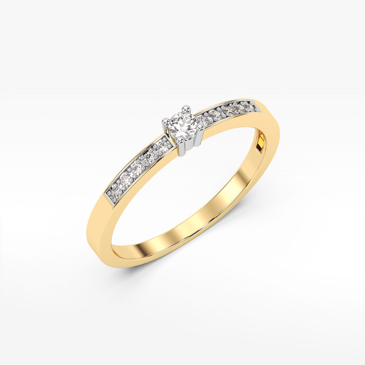 Pierścionek z diamentami laboratoryjnymi