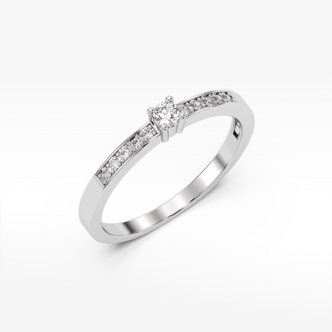 Pierścionek z diamentami laboratoryjnymi