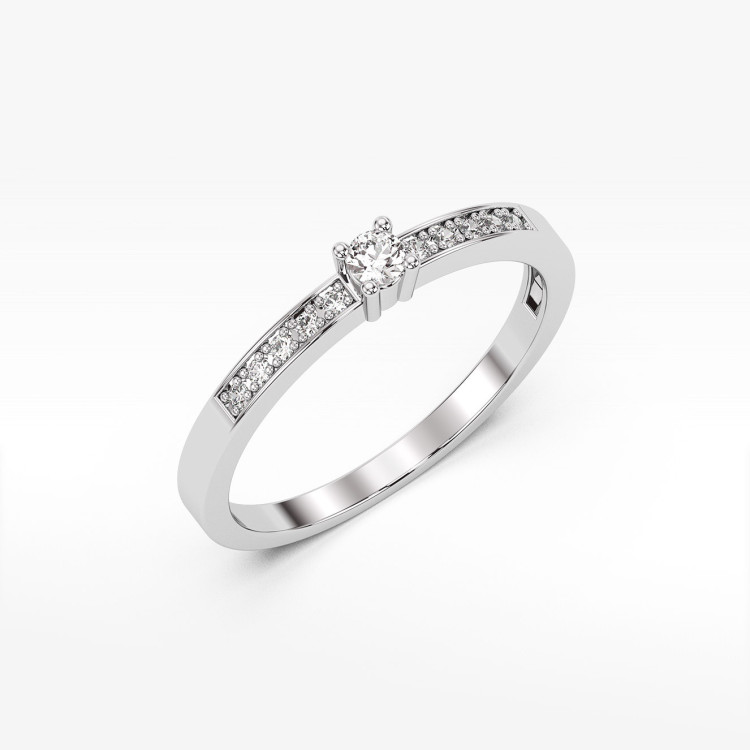 Pierścionek z diamentami laboratoryjnymi