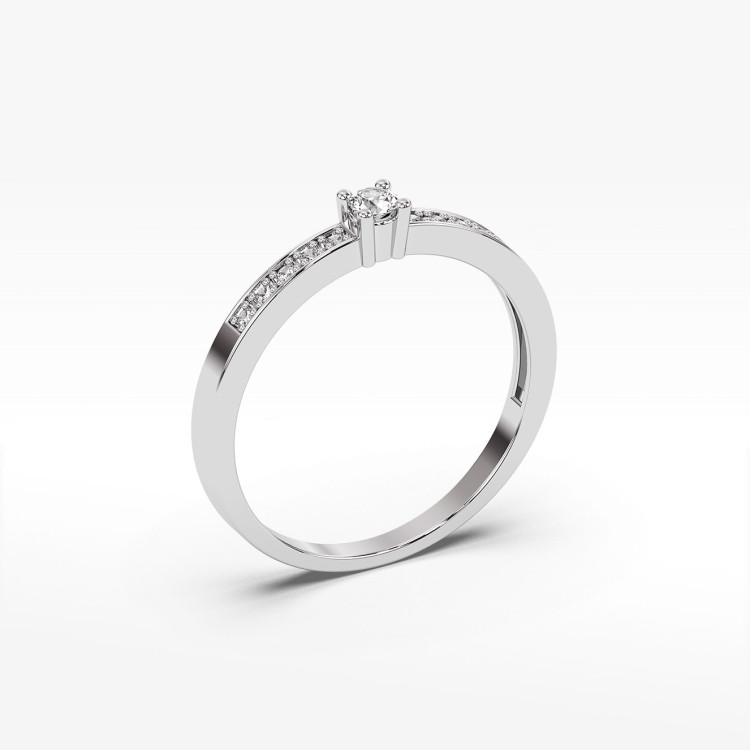 Pierścionek z diamentami laboratoryjnymi