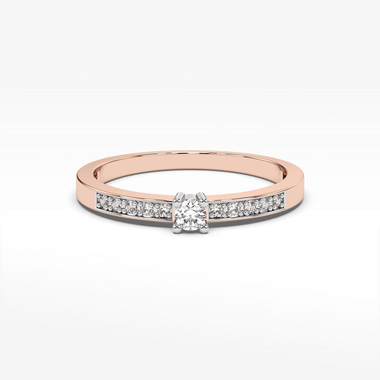 Pierścionek z diamentami laboratoryjnymi