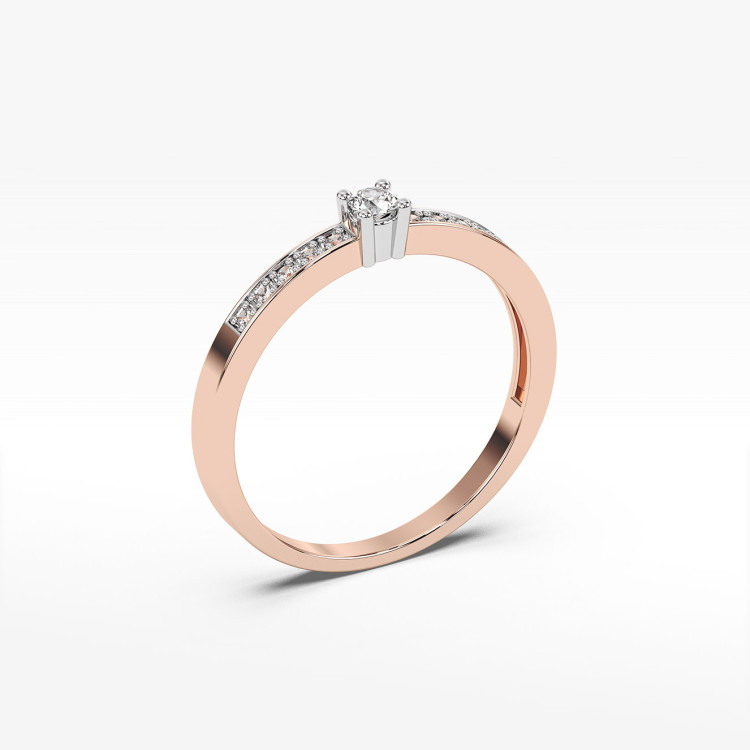 Pierścionek z diamentami laboratoryjnymi