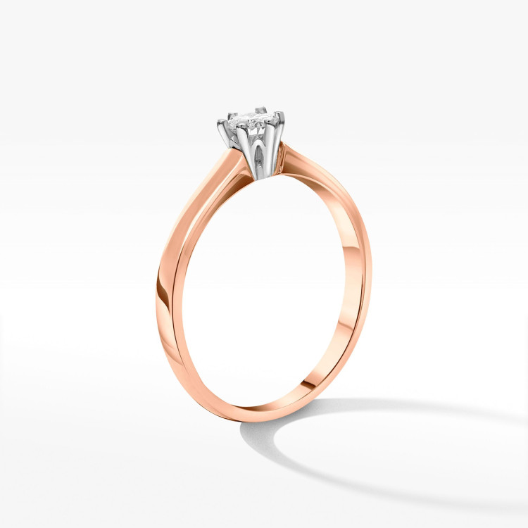 Złoty pierścionek z diamentem laboratoryjnym 0.20ct