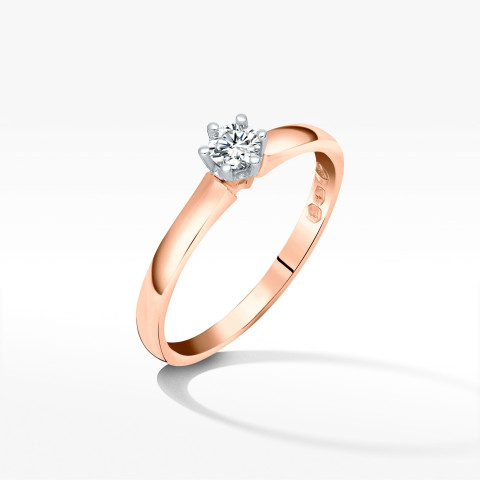 Złoty pierścionek z diamentem laboratoryjnym 0.20ct