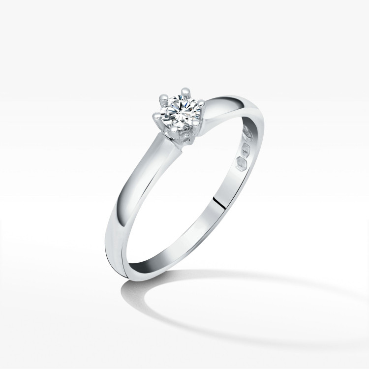 Złoty pierścionek z diamentem laboratoryjnym 0.20ct